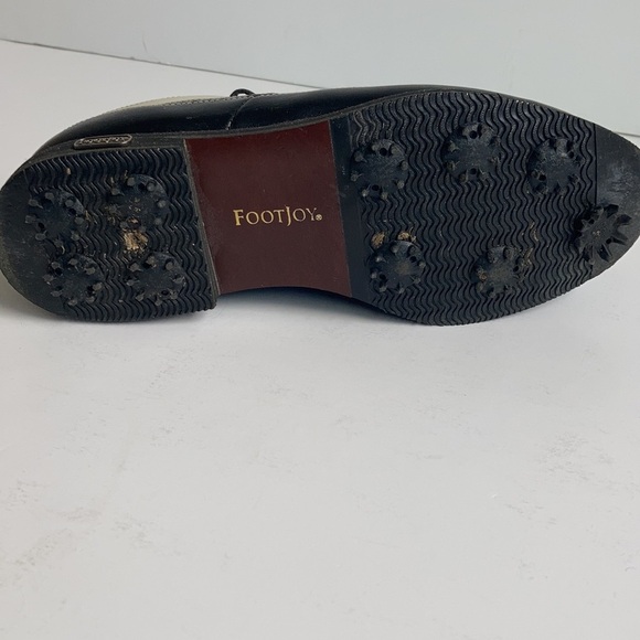 Footjoy Europa Collection wing tip style cream and black golf shoes - Picture 6 of 16